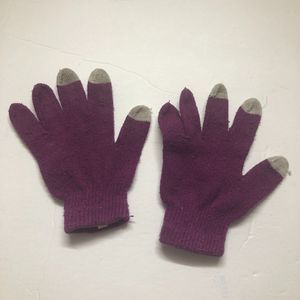One Size Purple Texting Gloves